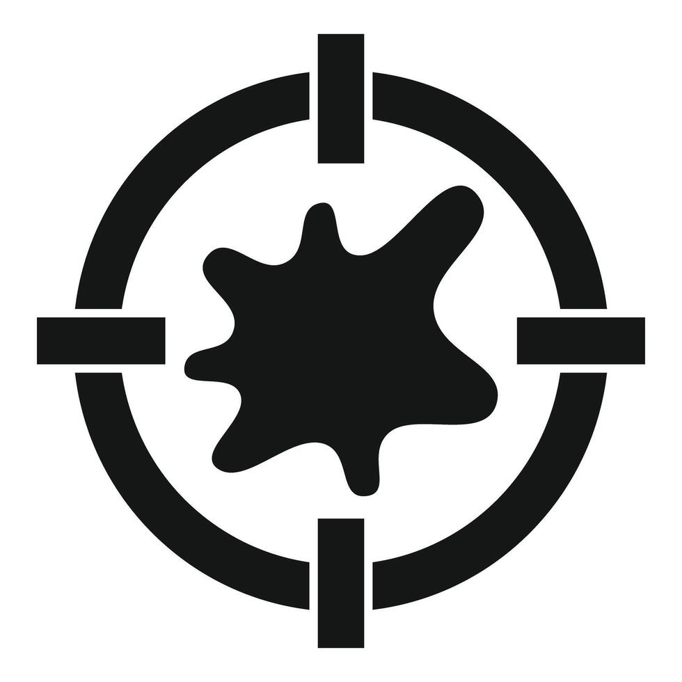 Sniper scope targeting a paint splash icon vector