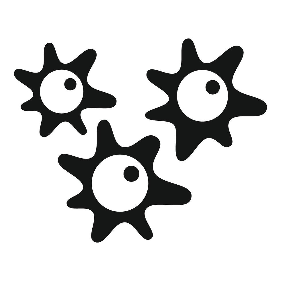 Simple virus icon showing three virus cells vector