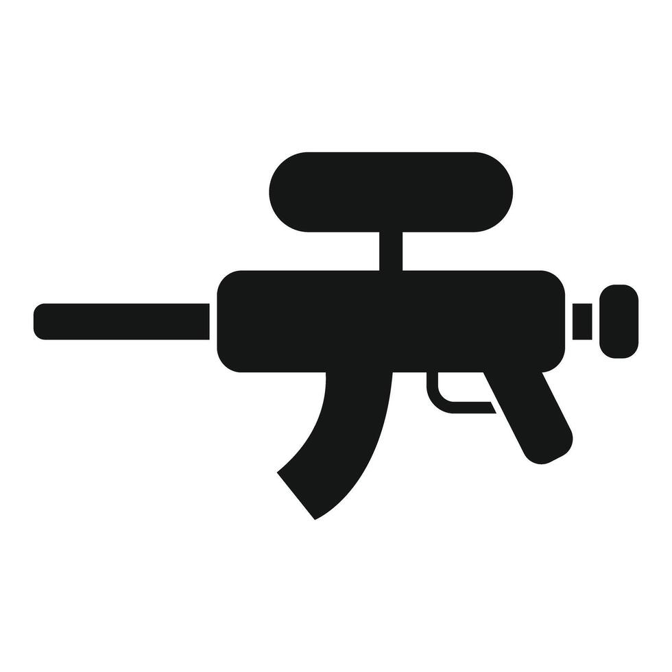 Paintball gun silhouette aiming for action vector