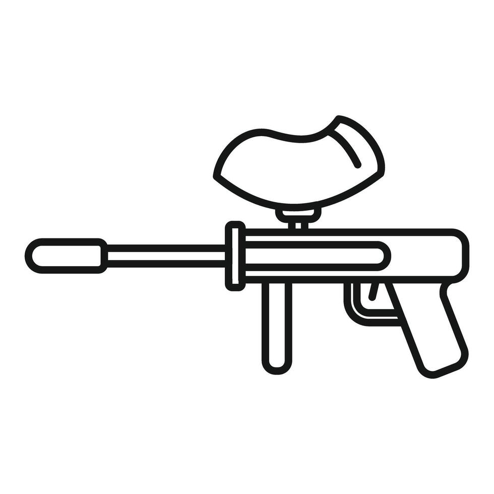 Paintball marker is ready for shooting on competition vector