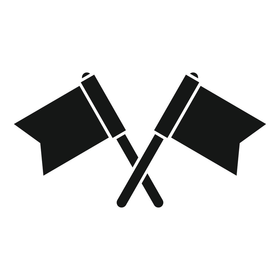 Two crossed flags icon representing the concept of competition vector