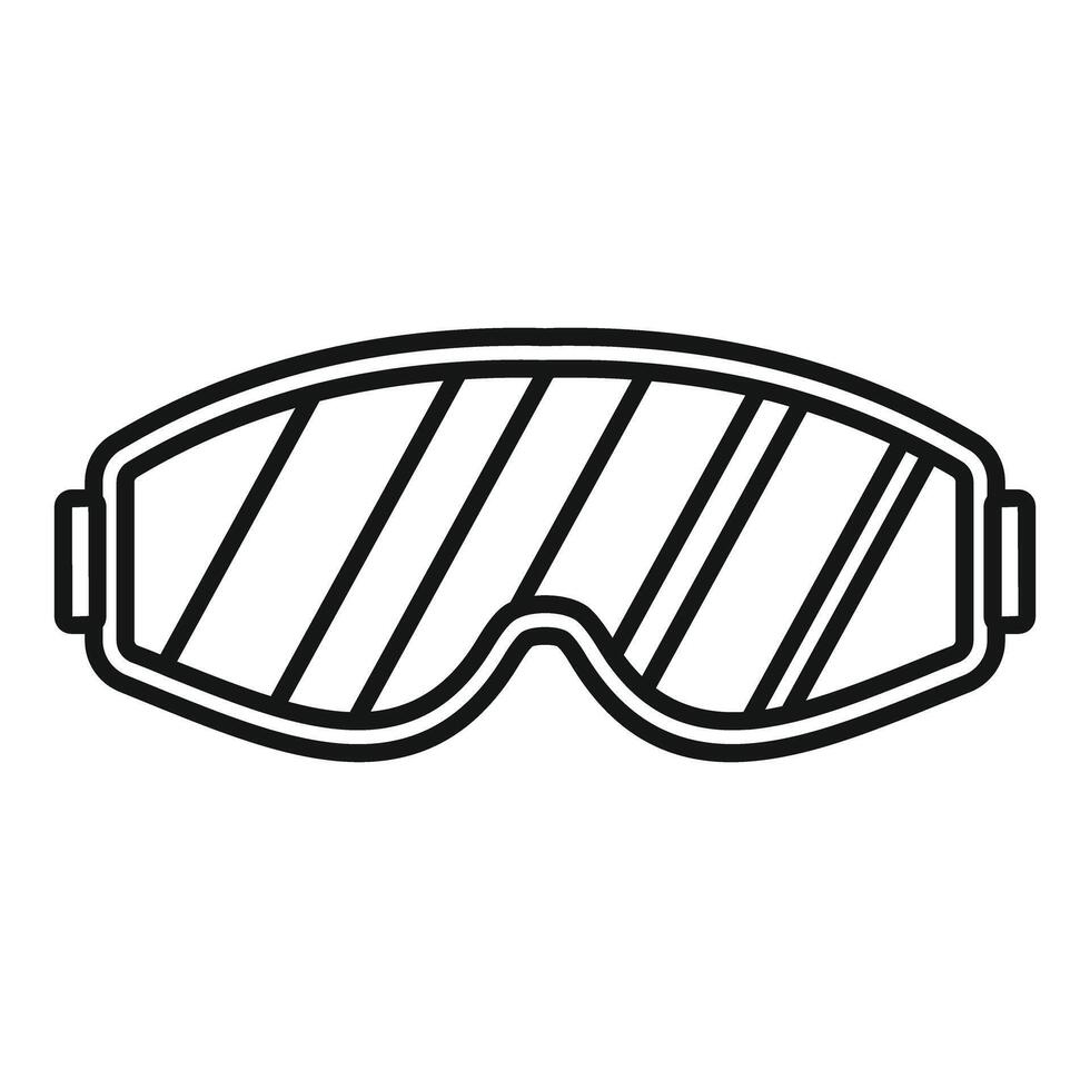 Ski goggles protecting from sun glare on snowy mountain vector
