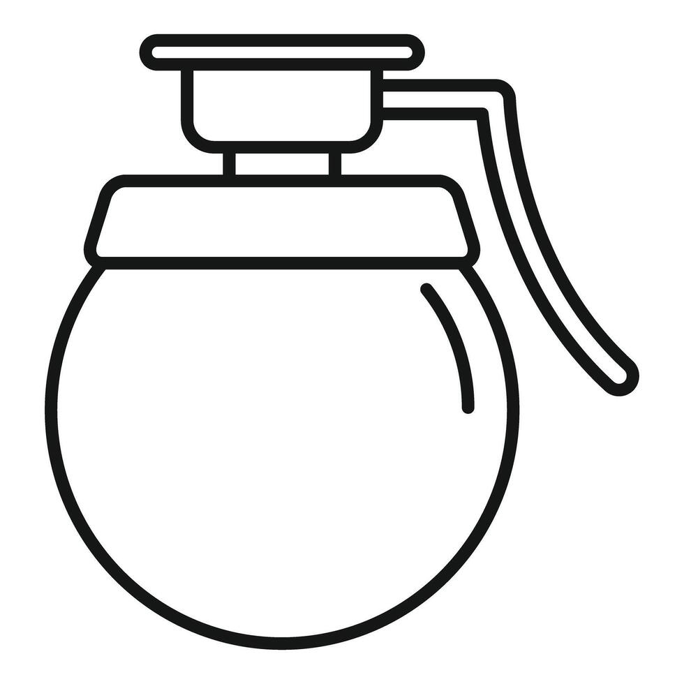 Grenade with round body and pull ring for exploding vector