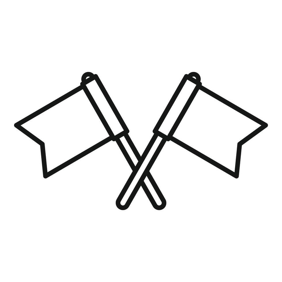 Two crossed flags icon representing agreement or partnership vector
