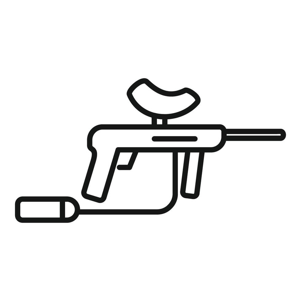Paintball gun with gas tank is ready for playing vector
