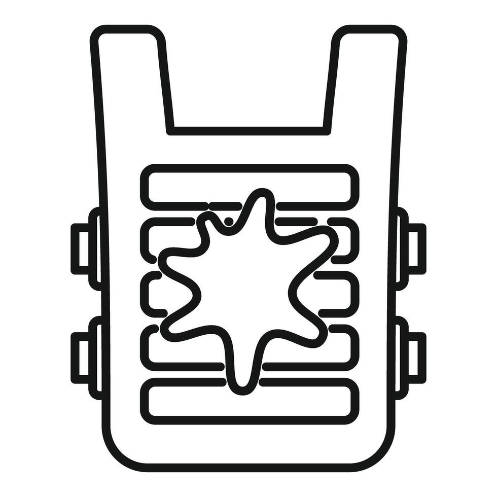 Police officer wearing bulletproof vest with star shape vector