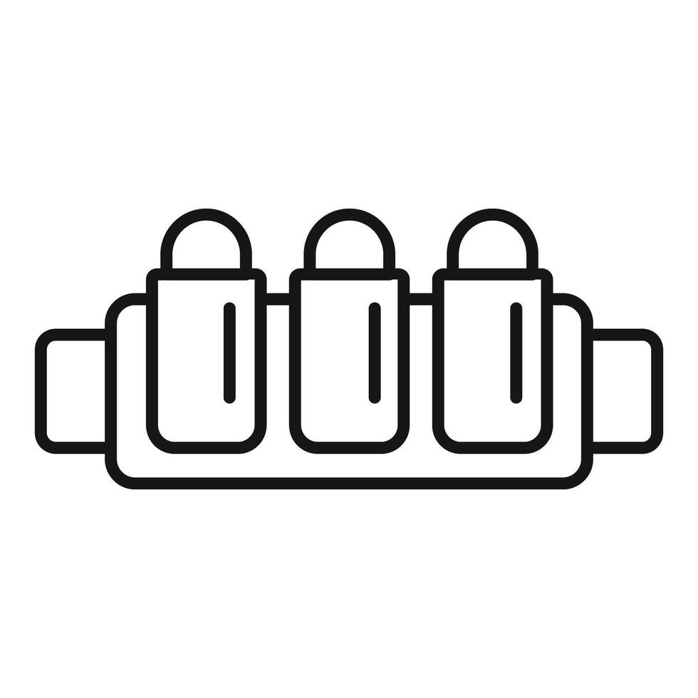 Military cartridge belt with bullets icon outline style vector