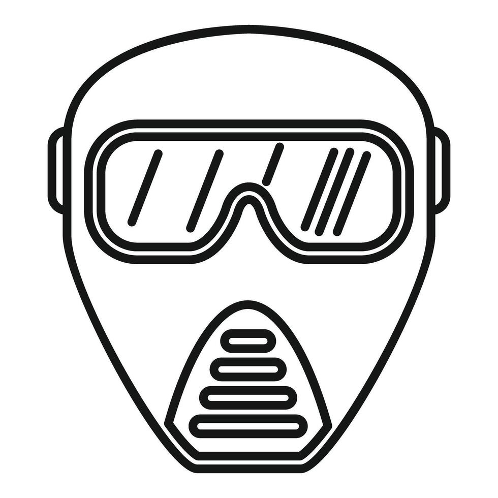 Paintball mask with protective glasses ensuring safety during the match vector