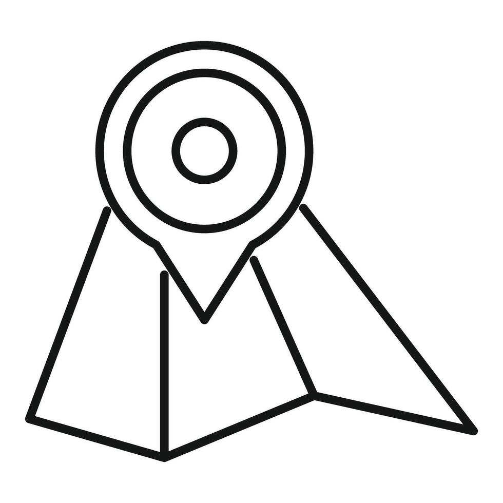 Location pin pointing on folded paper map for navigation vector