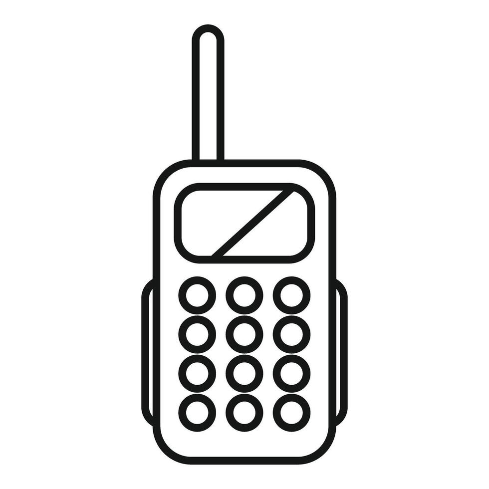 Portable radio transceiver showing buttons and antenna for communication vector