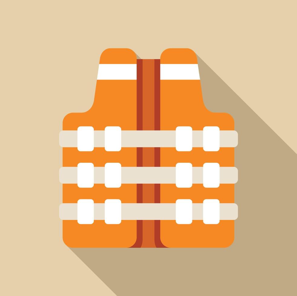Orange life jacket ensuring safety while boating on water vector