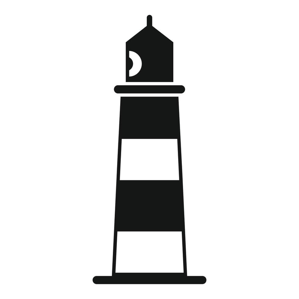 Lighthouse tower emitting light beam guiding ships vector