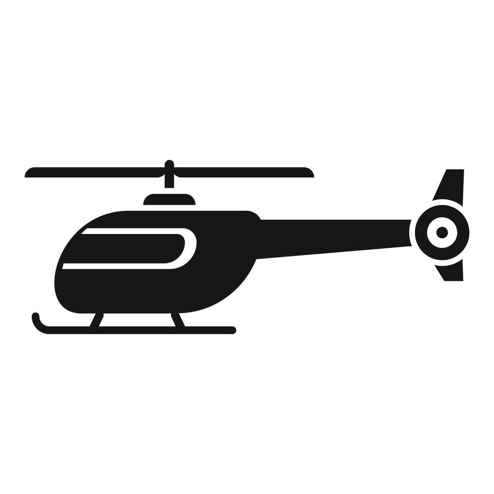 Helicopter flying with skids extended icon glyph style vector