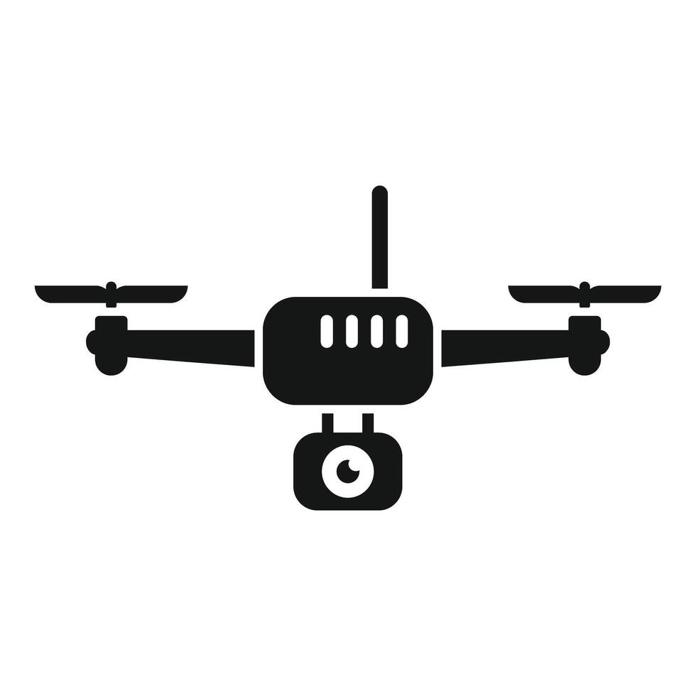 Modern drone capturing aerial footage with camera vector