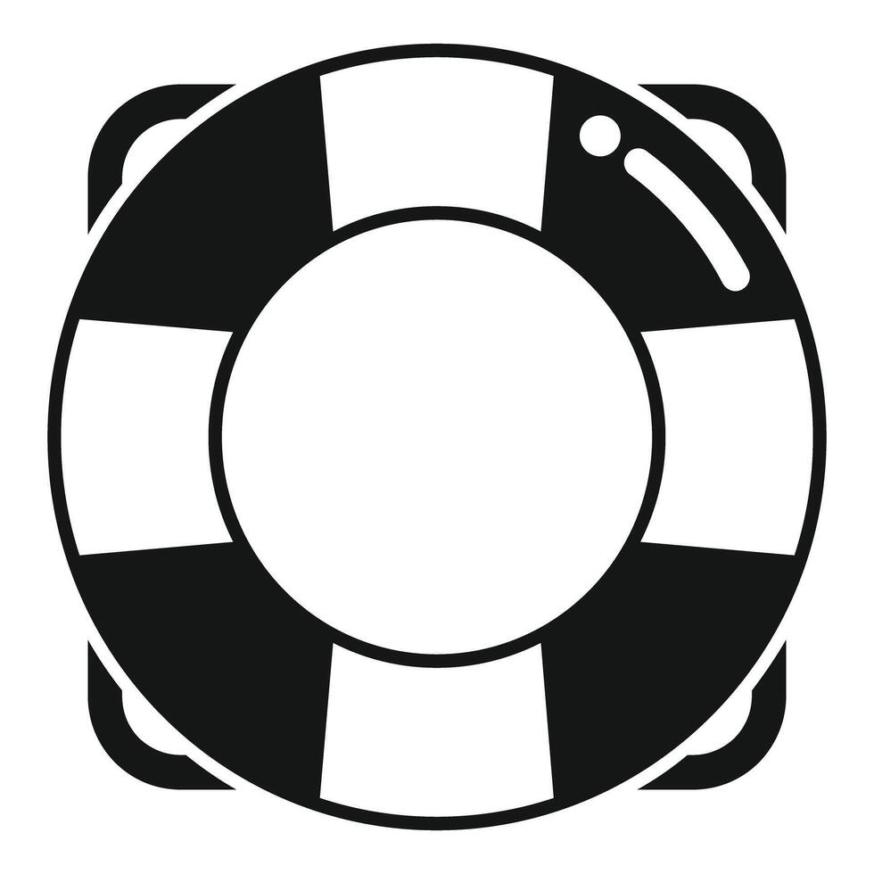 Lifebuoy floating on water helping drowning people icon glyph style vector