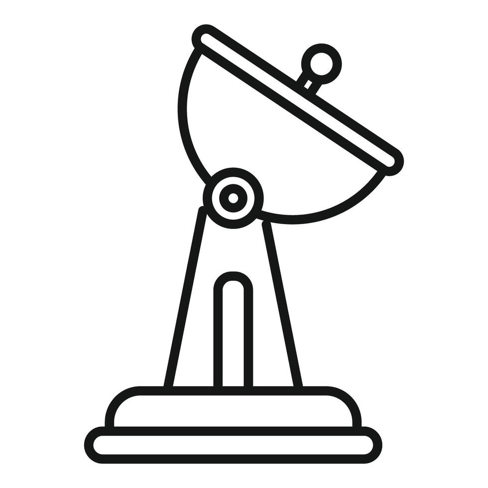 Line drawing of a satellite dish receiving a signal vector