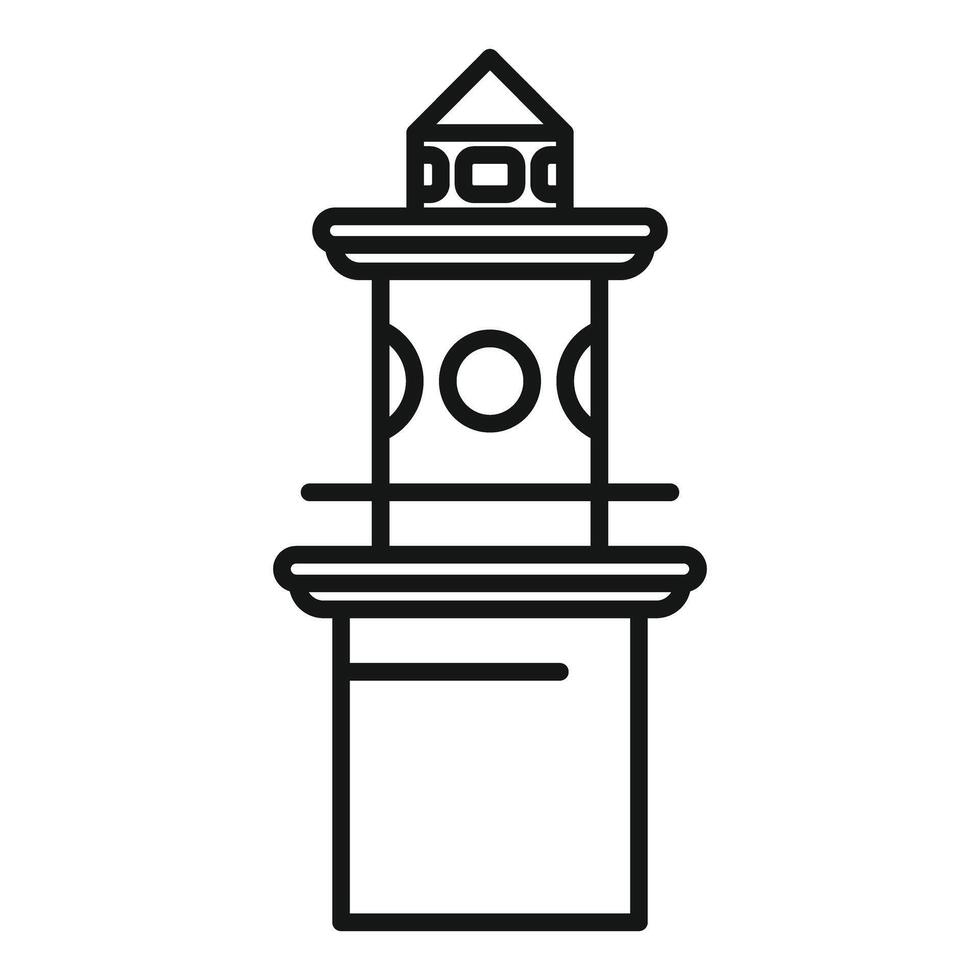 Simple icon of a lighthouse with a bright light shining from the top vector