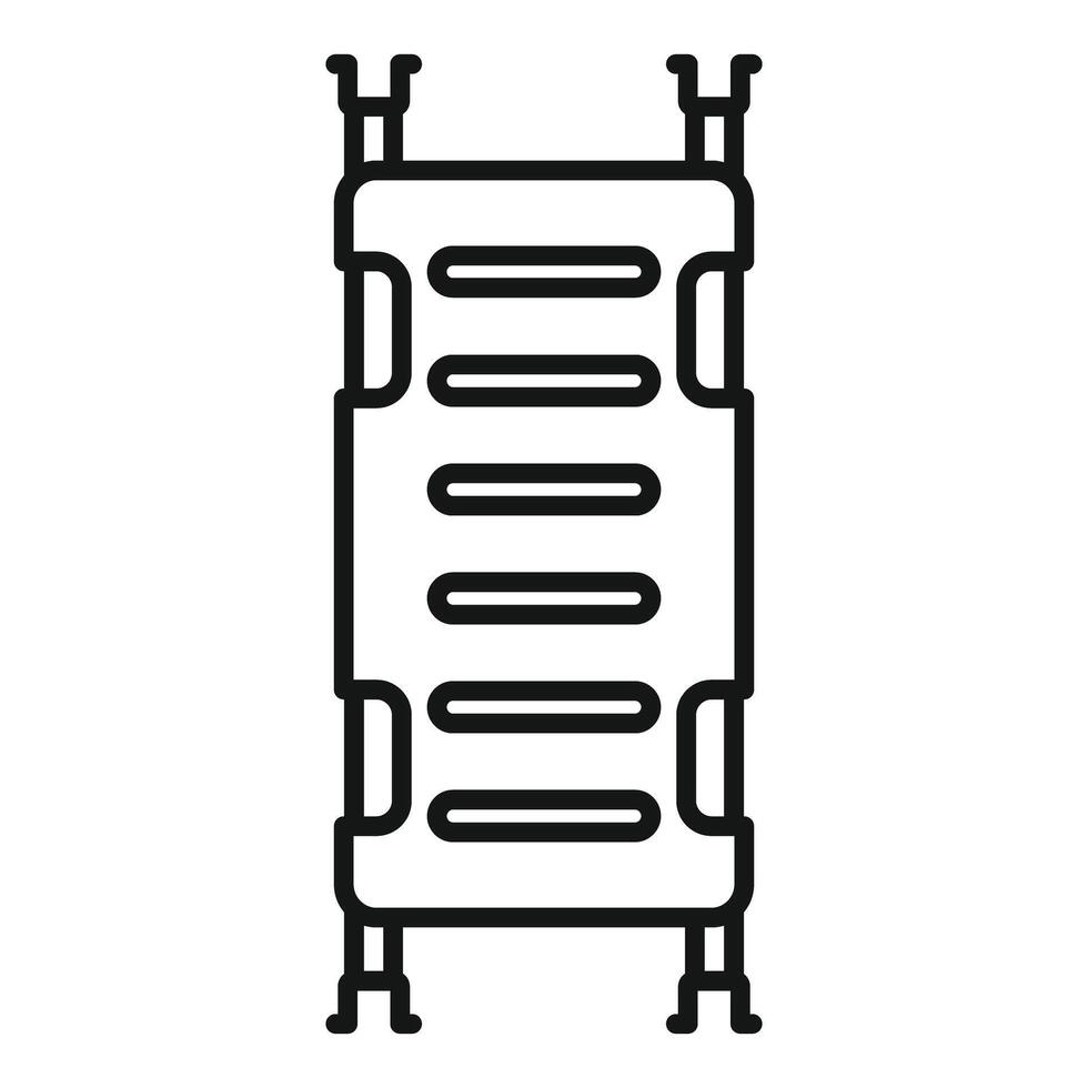 Empty medical stretcher standing upright icon vector
