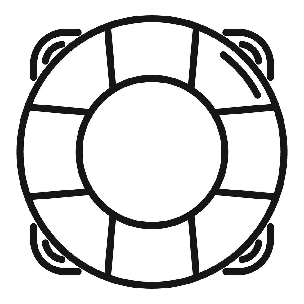Lifebuoy floating on water sending signal for help vector
