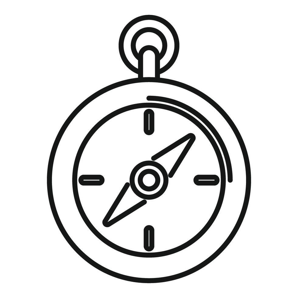 Magnetic compass showing direction while pointing north vector