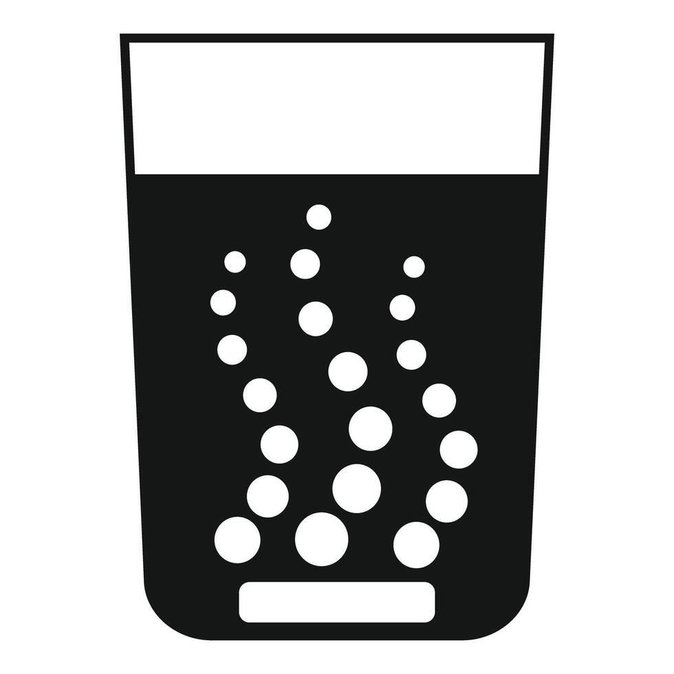 Glass with effervescent sparkling water icon showing refreshing beverage vector