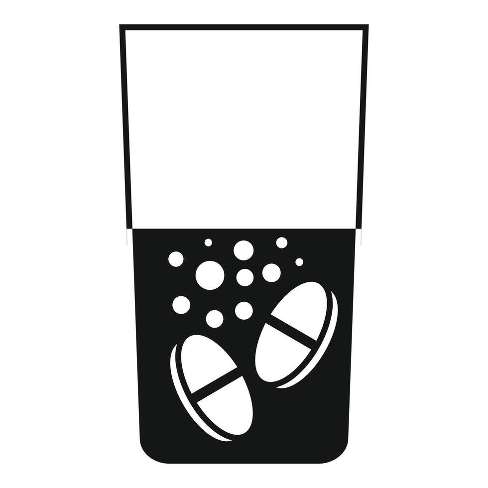 Dissolving pills in water for medication preparation vector