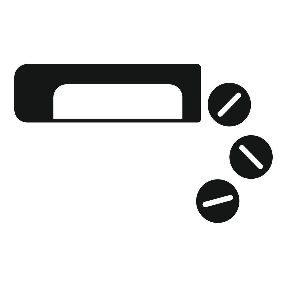 Pills falling out of open medical container vector