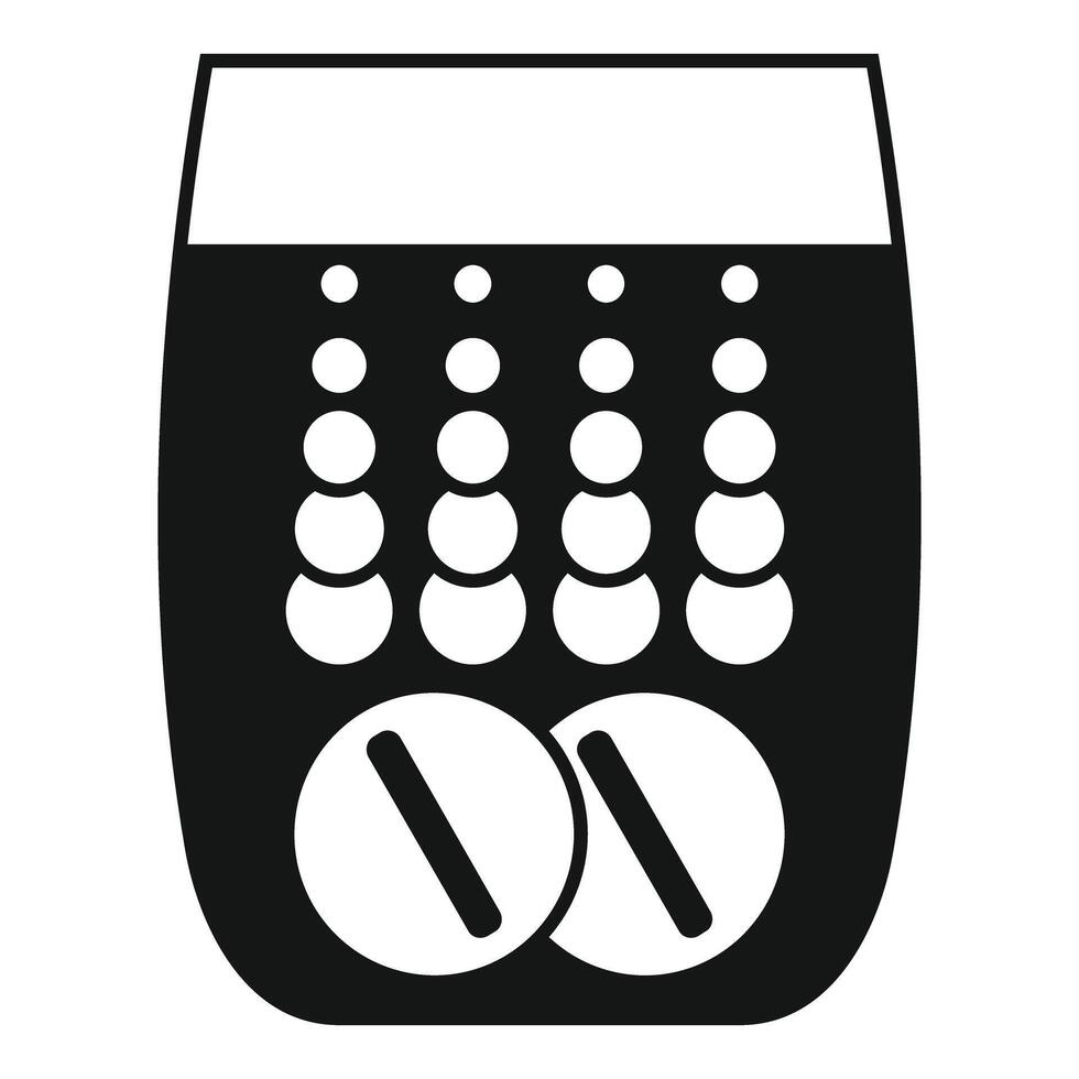 Glass of water and pills icon representing healthcare and medication vector
