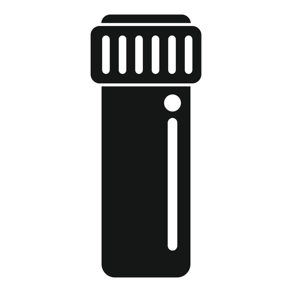 Black glyph medical test tube icon representing a laboratory analysis for healthcare and diagnostics vector