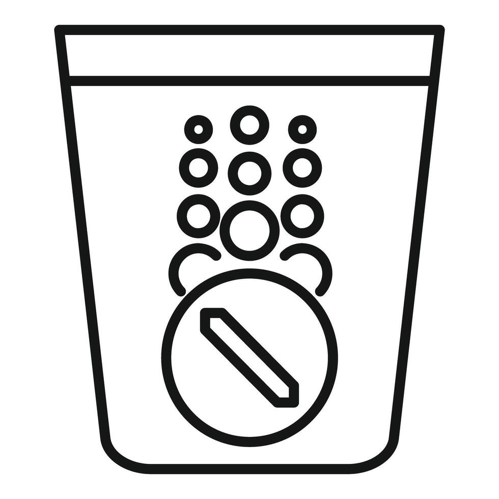 Effervescent pill dissolving in glass of water vector