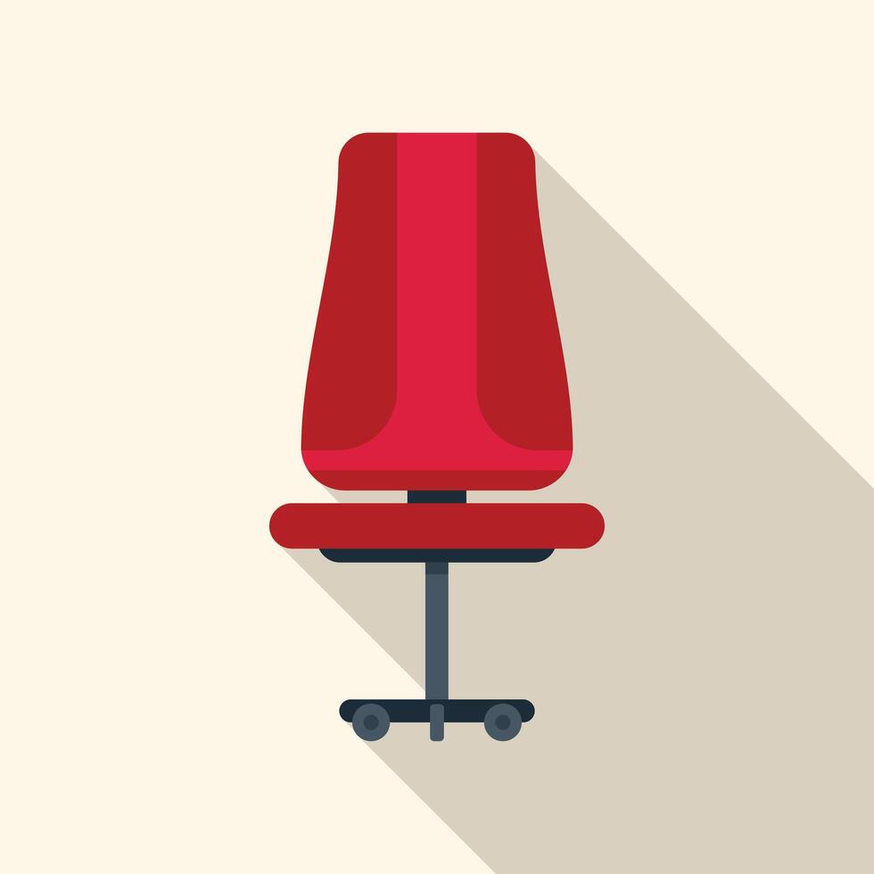 Red office chair casting long shadow on right side vector