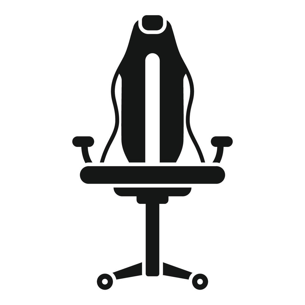 Modern gaming chair with adjustable backrest and armrests icon vector