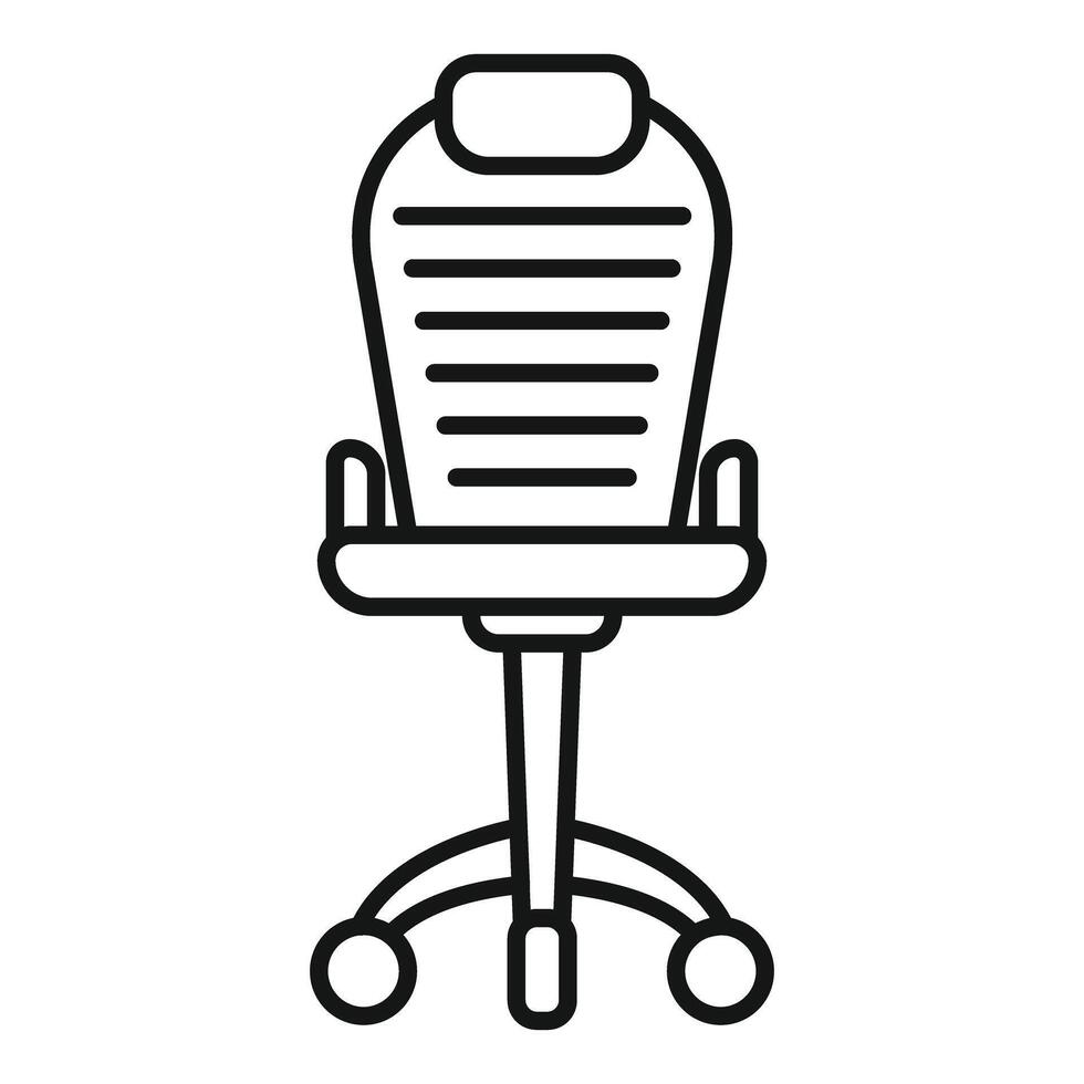 Modern office chair with wheels featuring ergonomic design on white background vector