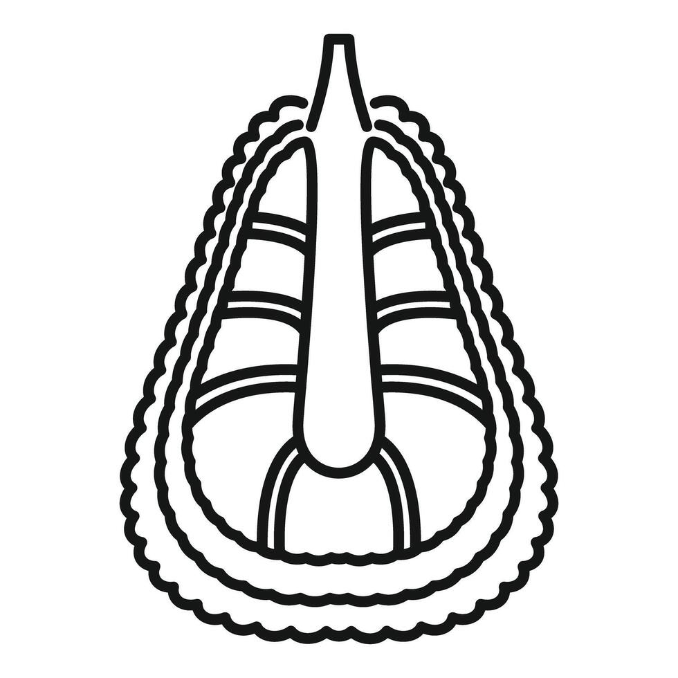 Durian tropical fruit showing segments line icon vector