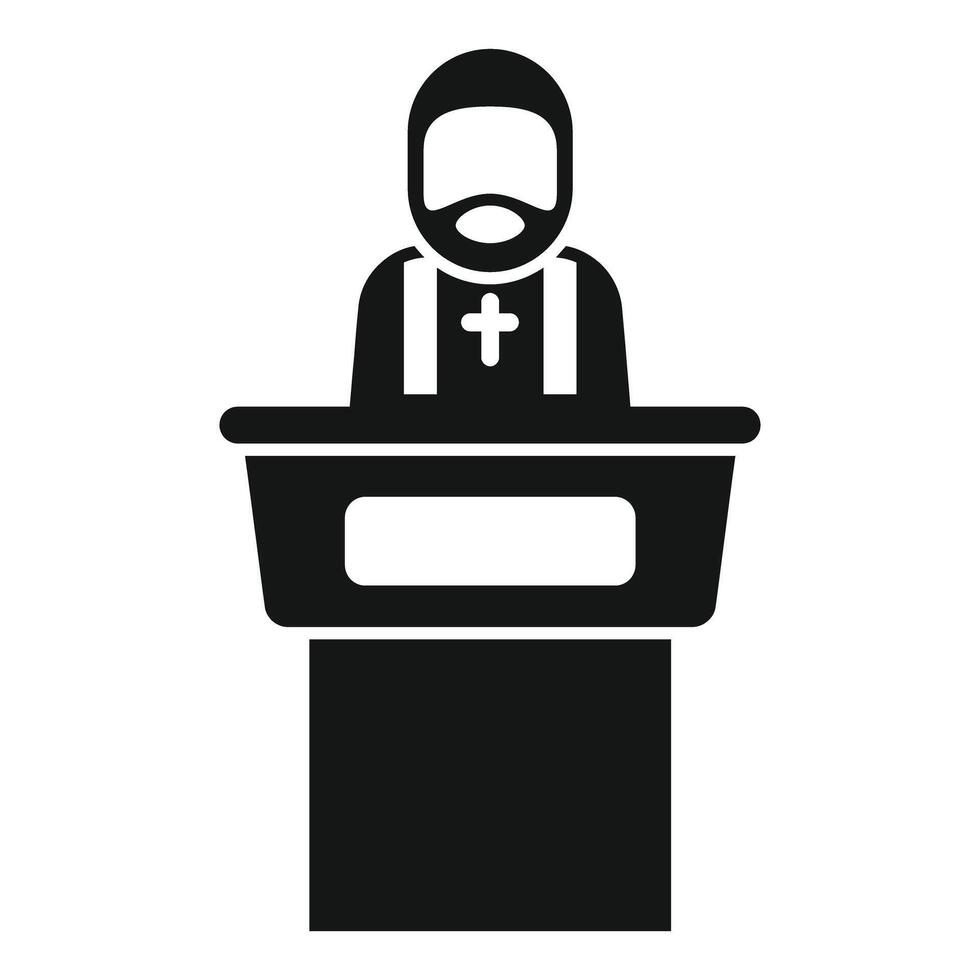 Priest standing at the pulpit during a church service vector
