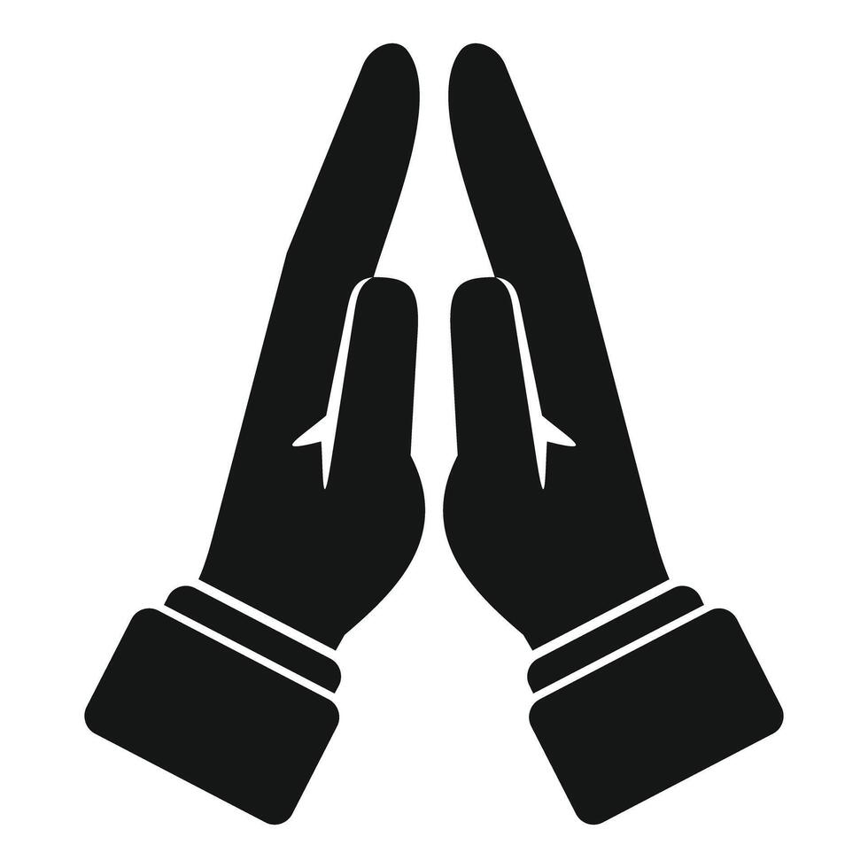 Businessman praying with folded hands icon vector