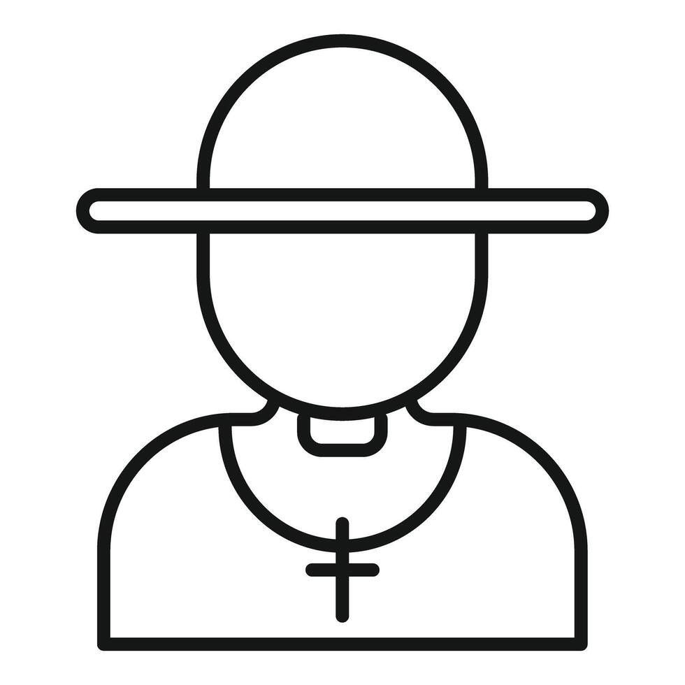 Catholic priest wearing traditional clothing and cross necklace vector