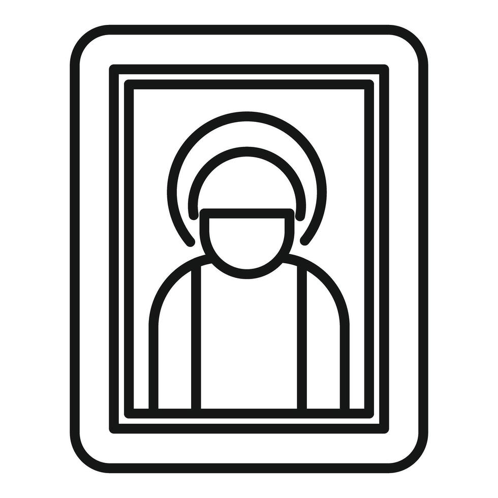 Icon with a saint wearing a protective mask vector