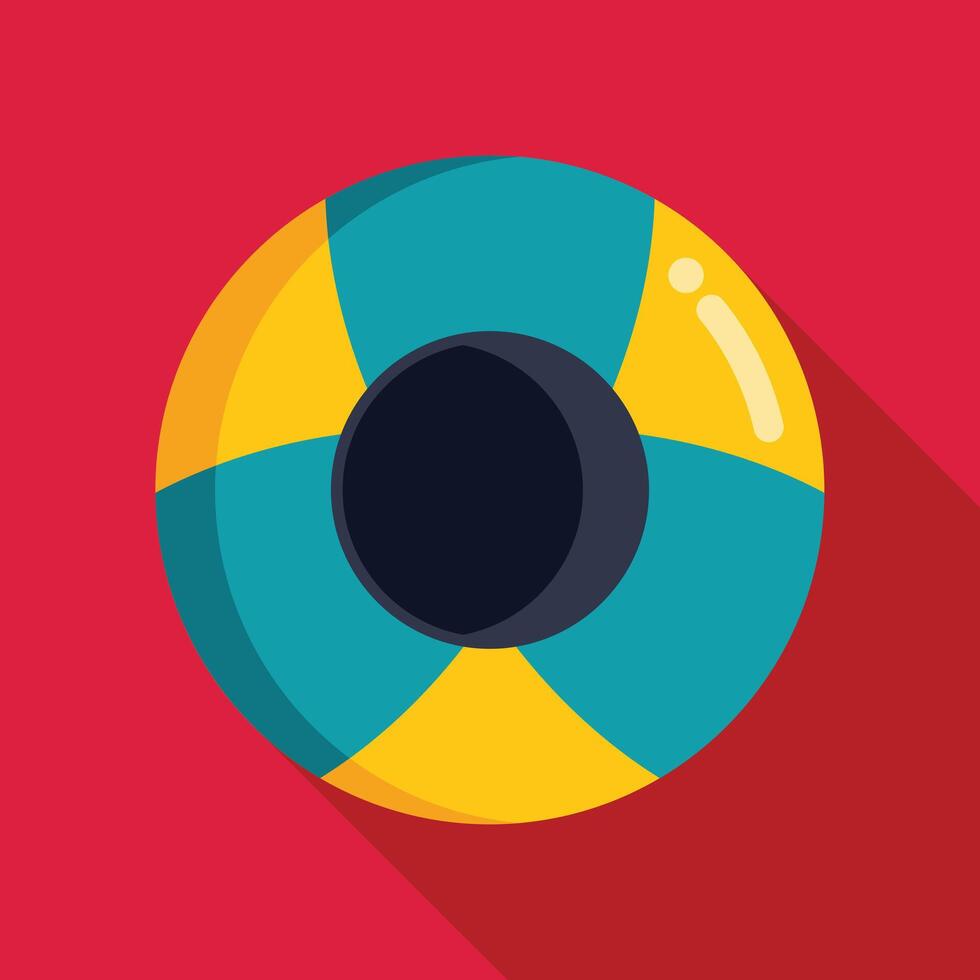 Colorful inflatable beach ball floating on water for summer vacation fun vector