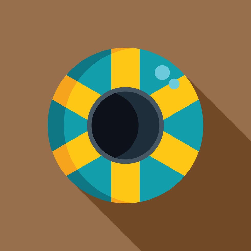 Inflatable ring floating on water surface vector