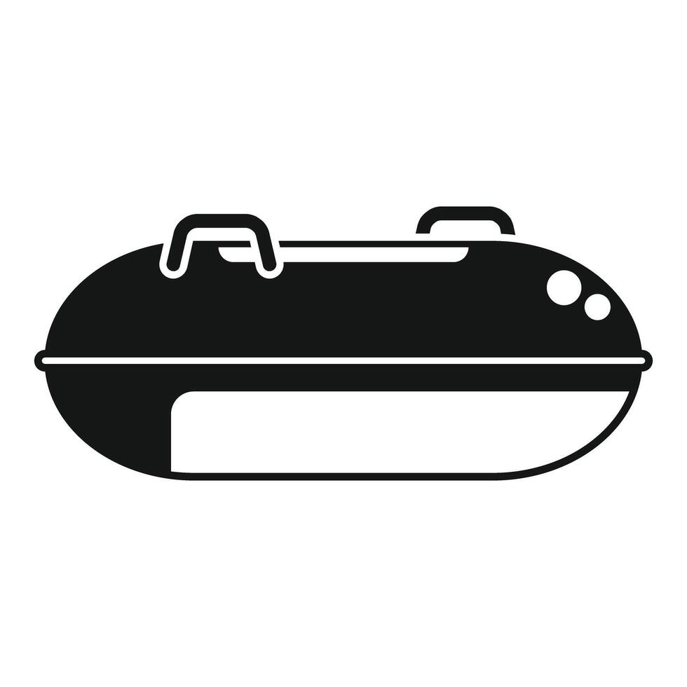 Inflatable rafting boat for river tubing icon simple style vector
