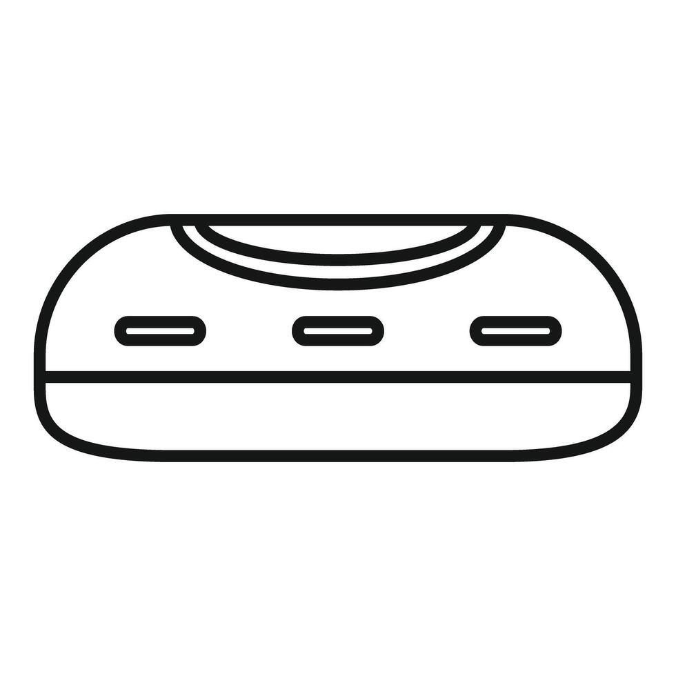 Inflatable boat floating on water outline icon vector