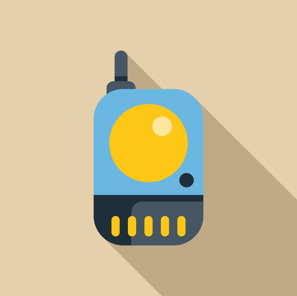 Blue babyphone standing with yellow display showing working status vector