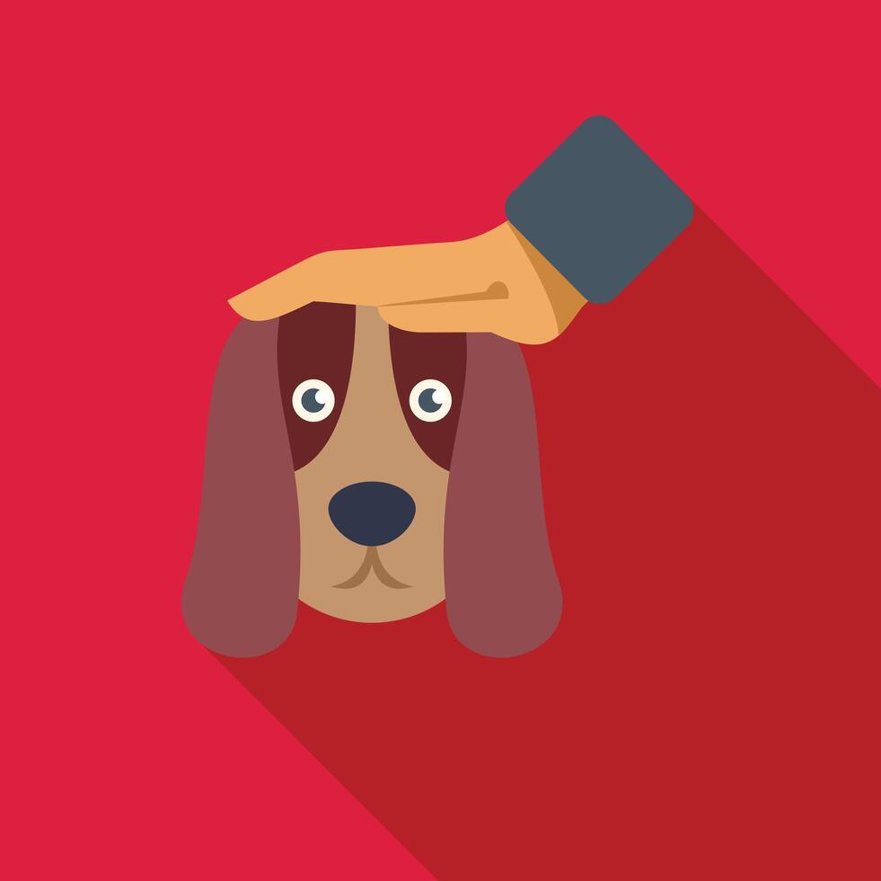 Veterinarian is stroking a cute dog's head vector
