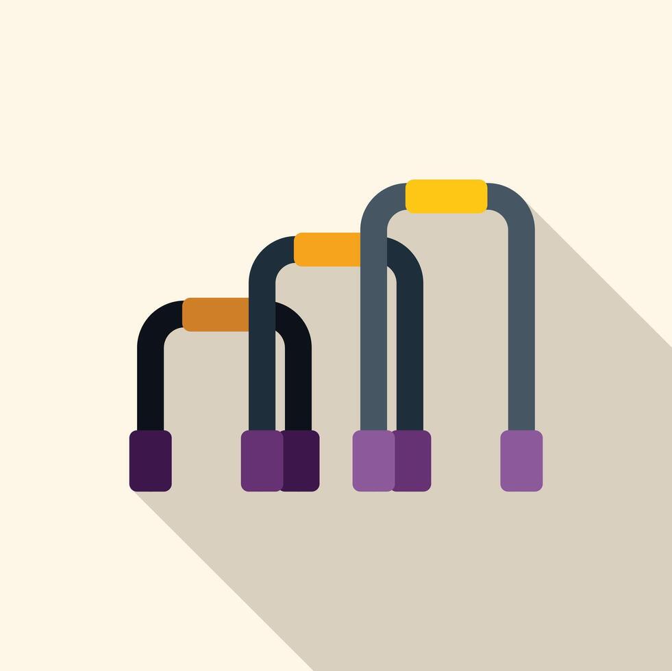Three push up bars for home fitness training vector