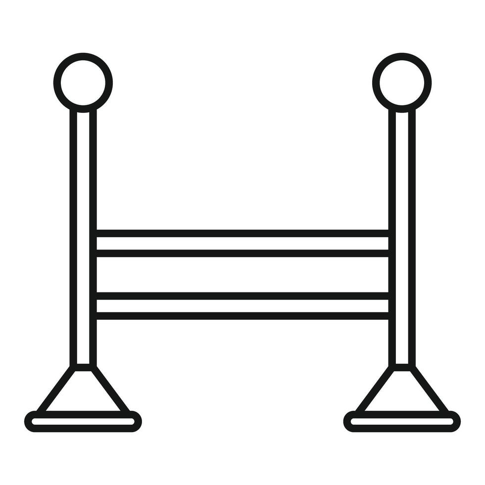 Horse jump obstacle with three barriers for equestrian sport training vector
