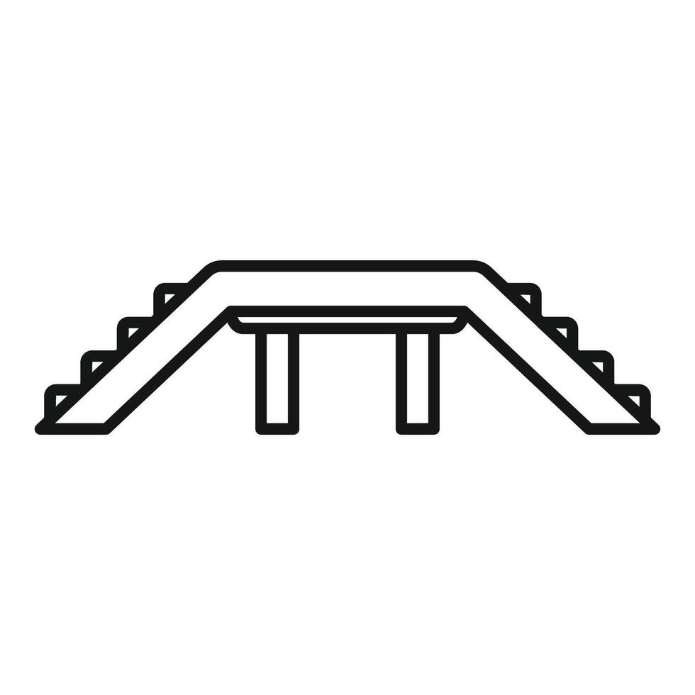 Dog agility equipment icon showing a dog walk bridge for pet training vector