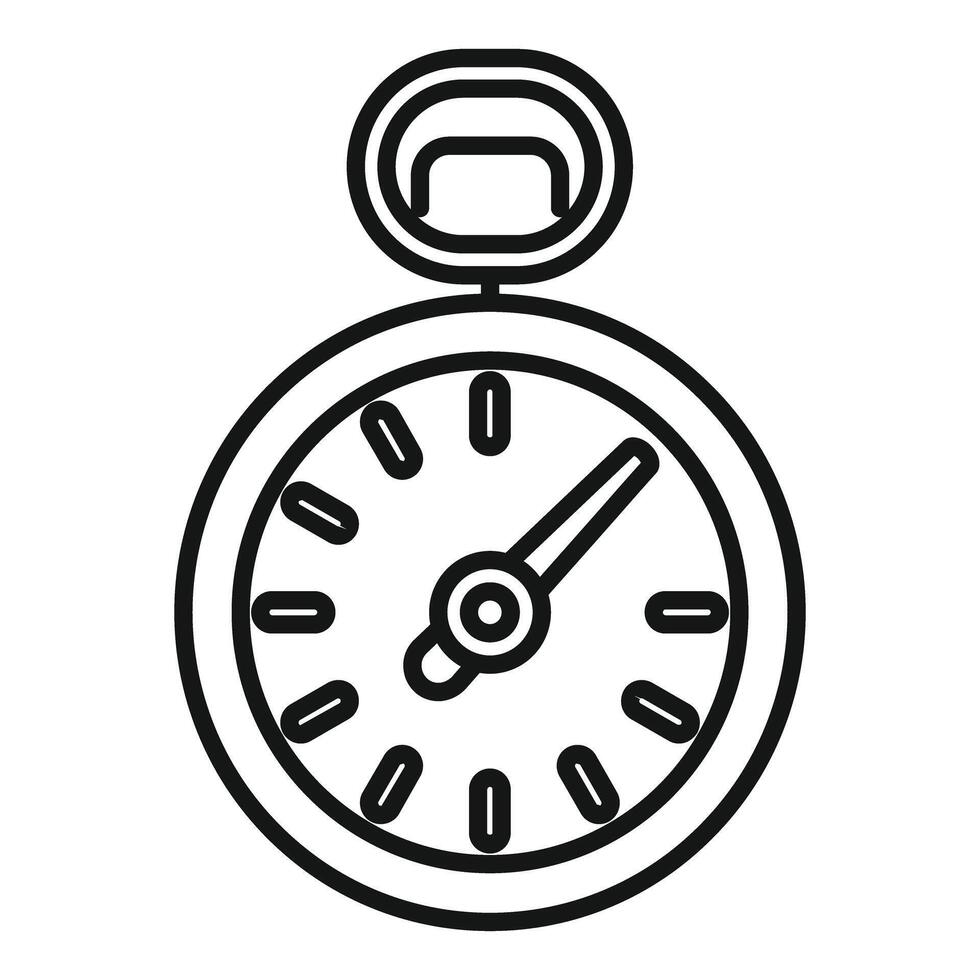Round pocket watch showing time passing by icon vector