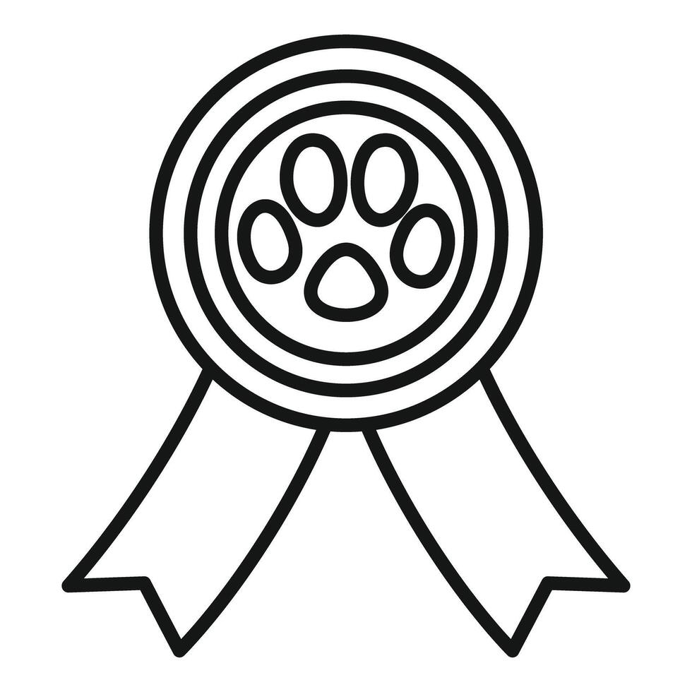Dog award ribbon icon representing recognition for pets vector