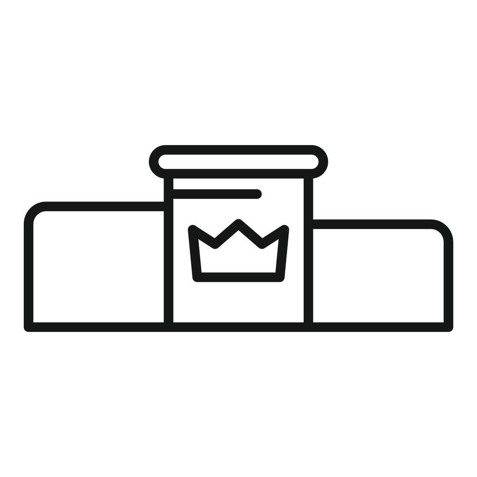King award standing on podium with crown icon vector